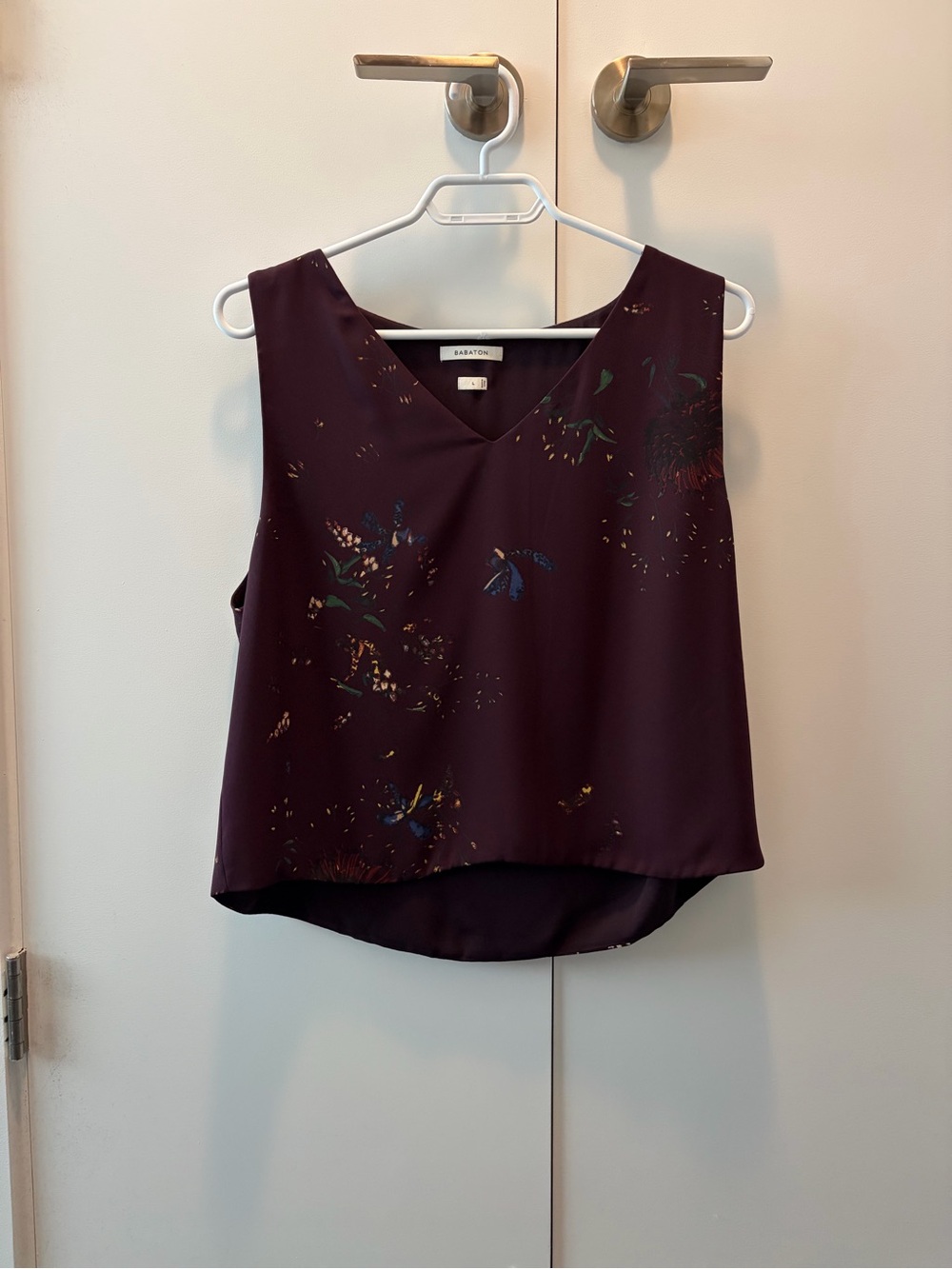 Aritzia Floral V-Neck Sleeveless Camisole